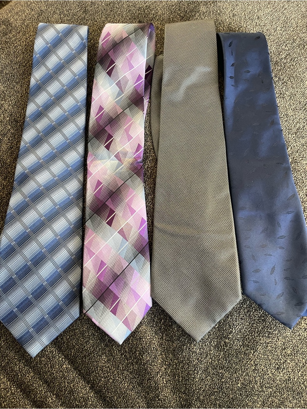 Van Heusen Four-Tie Set — Blue, Purple, Gray, Navy